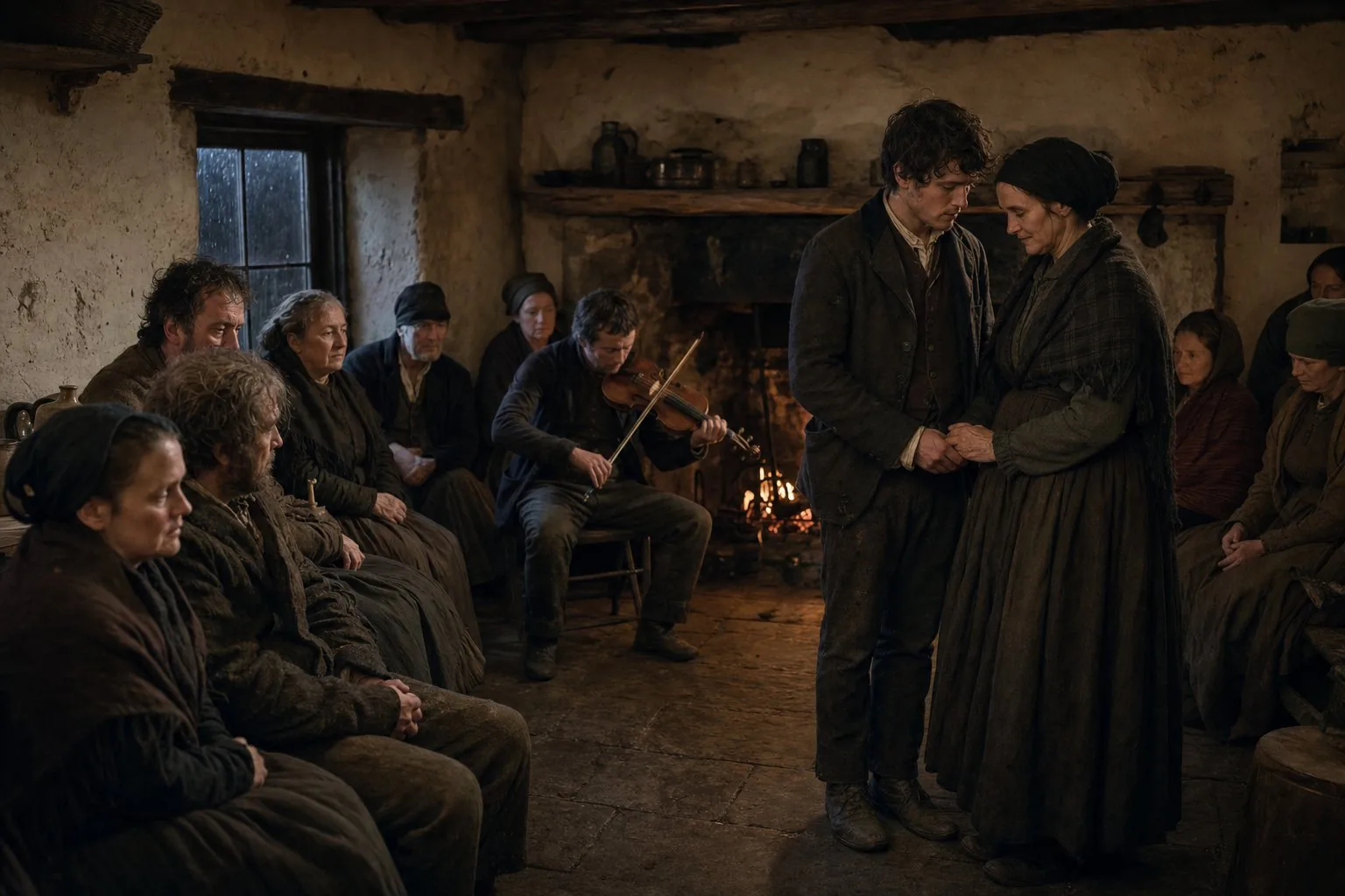 Neighbours gathered for an American wake in a Ballycastle farmhouse on a wet October night in 1847